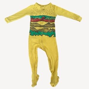 BabyGap Yellow Cheeseburger Print Kids Footie Pajamas